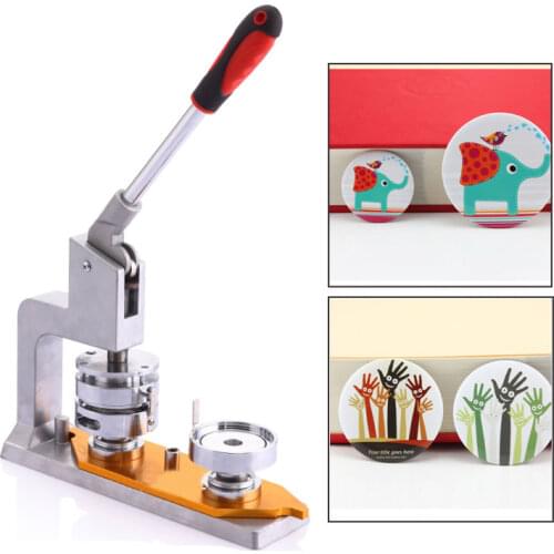 Newest whirling Button Maker Badge Punch Press Machine 25/32/37/44/58 mm DIY machine pressure card machine tag machine with mold