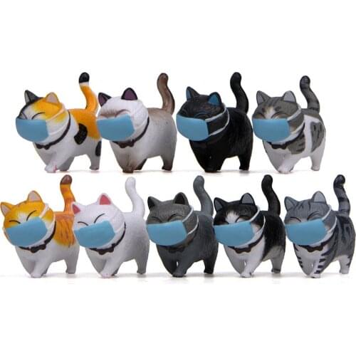 Cute Mask Cat Dolls Keychain Kids Toy Figure Cats Key Chain Backpack Bag Pendant Car Keyring 9 colors Mix 18pcs/lot wholesale