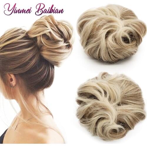 Synthetic Chignons Hair Bun Rope Natural Female Fake Clip in Hair Ponytail Hair Extensions High temperature Yinmei Baibian
