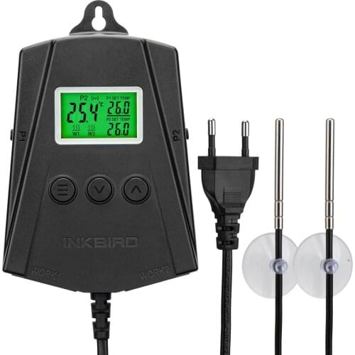 Inkbird WiFi Heat Mat Thermostat IPT-2CH Temperature Controller US/EU Plug for Seed Germination Reptiles Home Brewing Incubation