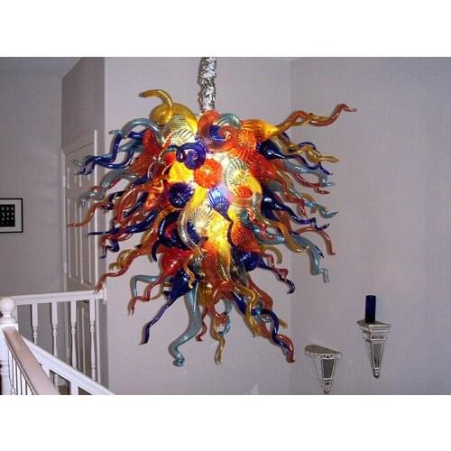 Tiffany Stained Glass Chandelier Hand Blown Glass Crystal Chandelier for New Housh Entryway Staircase