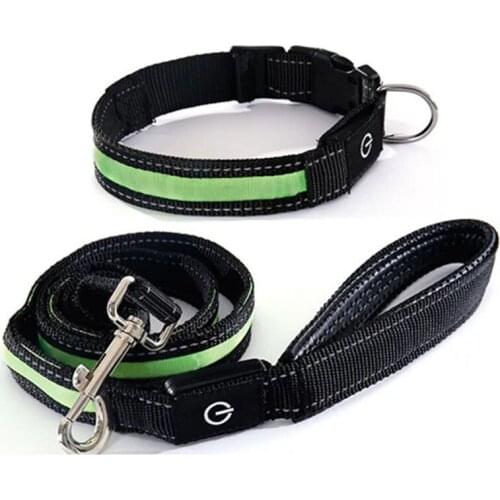 Pet Supplies New LED Dog Traction Rope Light-emitting Collar Pet Neck Ring Traction Rope Dog Rope