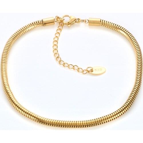 Vintage Snake Bone Chain Anklets For Women Gold Plated Beach Foot Jewelry Leg Chain Ankle Bracelet Stainless Steel Accessories