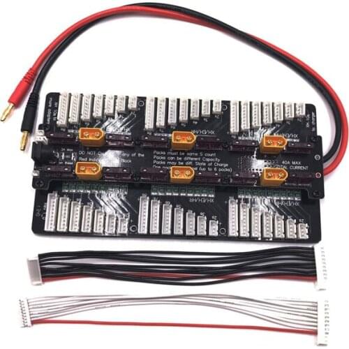 Ormino XH 2S-8S Parallel Charging Board Balance T connector 6S Parallel Charging Plate Xt60 Plug For 308 406 4010 Charger