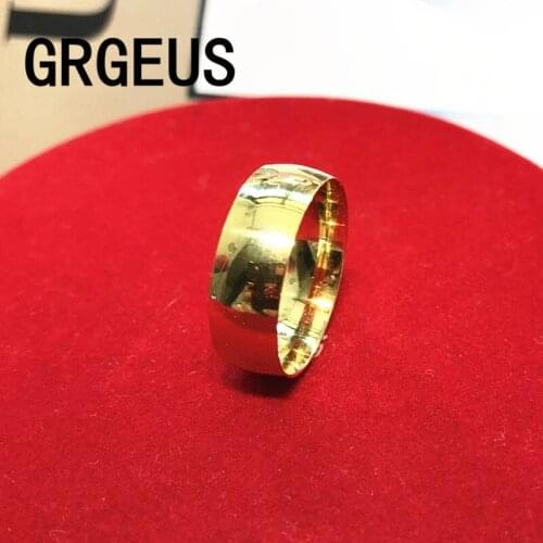 Gold Colour Men' Titanium Rings For Men 8mm Cool Jewelry wide gold wedding rings for women and men jewelry
