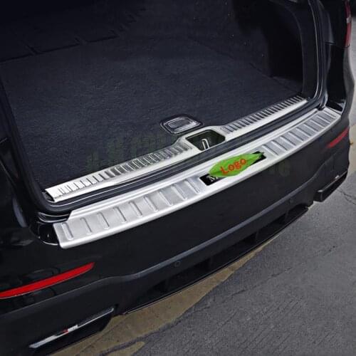 For Mercedes Benz GLC X253 2016 - 2019 car styling Inner&Outer Rear Trunk Boot Bumper Guard Protector Trim Stainless Steel 2pcs