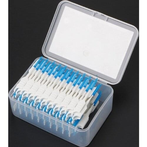 20-200pcs Double Floss Head Hygiene Dental Silicone Interdental Brush Toothpick
