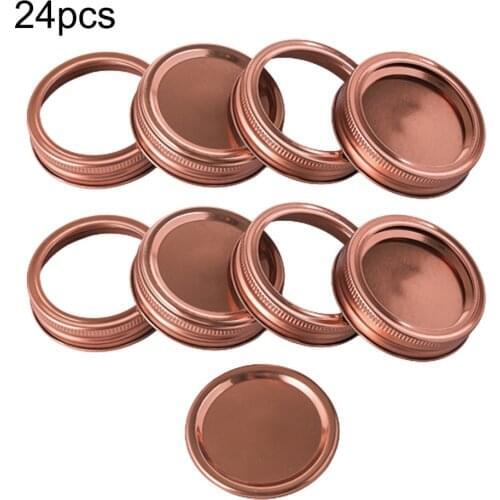 24pcs Regular Mouth Canning Lids Bands Split-Type Leak Proof for Mason Jar Canning Lids Covers Seal Rings Kitchen Food Storage
