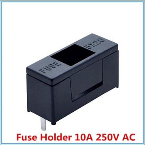 500pcs/lot 5*20mm Glass Fuse Holders 5x20 Black, Insurance tube socket Fuse Holder 10A 250V AC