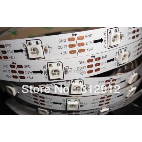 5m DC5V WS2812B led pixel srip,non-waterproof,30pcs WS2812B/M with 30pixels;36W;white pcb