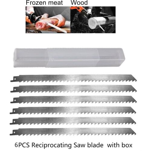 6 *Reciprocating Saw Blade + 1 *transparent Box Food Grade Three Chromium Thirteen Reciprocating Cutting Tools For Cutting Ice