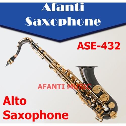 Afanti Music Bb tone / Brass body / Black Nickel Gold Alto Saxophone (ASE-432)