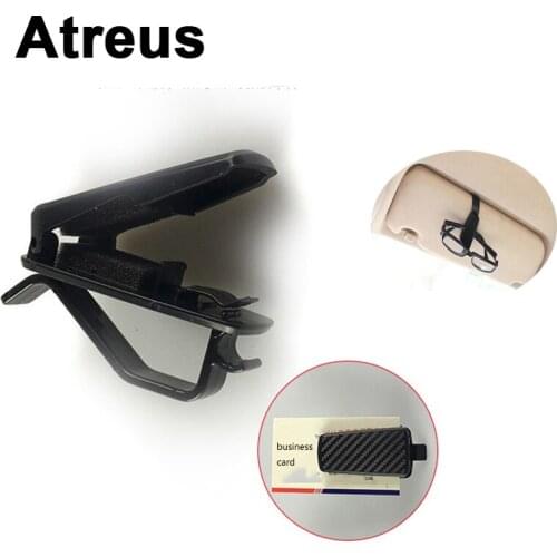Atreus Car styling Carbon Sunglasses Card Holder Glasses Case Clip For Nissan qashqai Citroen c4 c5 c3 Chevrolet cruze Peugeot