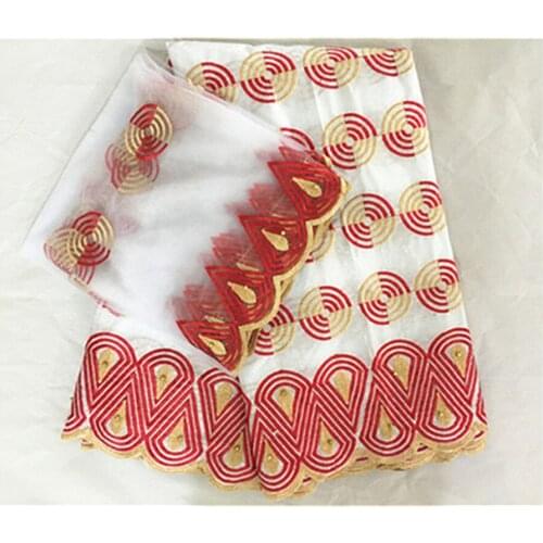 Basin riche geter 2018 hot sale bazin brode lace with net lace nigerian gele headtie for wedding 5+2yards/lot