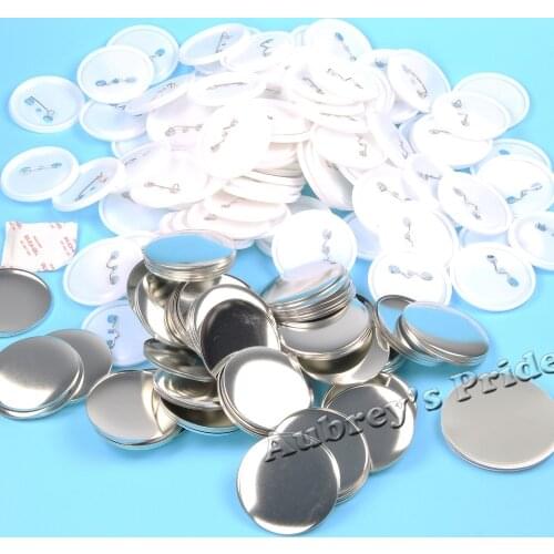 Free Shipping 1,000 Sets 2-1/4" 58mm Plastic Pin Back Button Supply Materials for Badge Button Maker