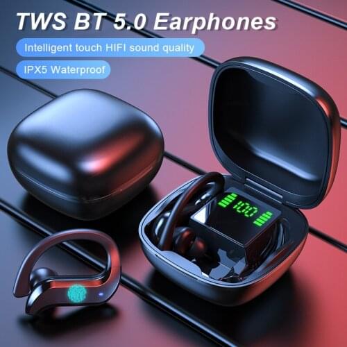 TWS Wireless Bluetooth 5.0 Earphones 9D HiFi Stereo Hands-free Calling Headset Waterproof Noise Calcelling Earbuds With Case