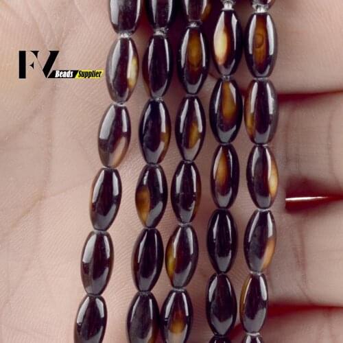 Natural Brown Rice Shape Shell Beads Loose Spacer Stone Beads For Jewelry Making Needlework Diy Bracelet Necklace Charms 5*10mm