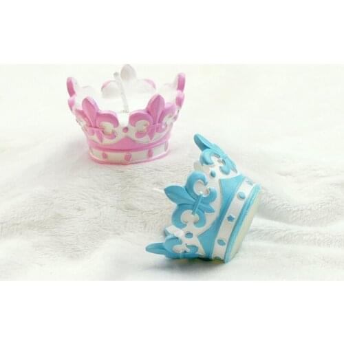 Children Birthday Party Supplies Candle Smokeless Scented Candles Velas Handmade Prince Crown Model Craft Wedding Decoration