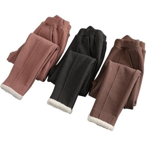2020 Children Winter Pants Thick Warm Fleece Kids Autumn Clothes Boys Girls Trousers For Baby Woolen Elastic Waist Pants Kids