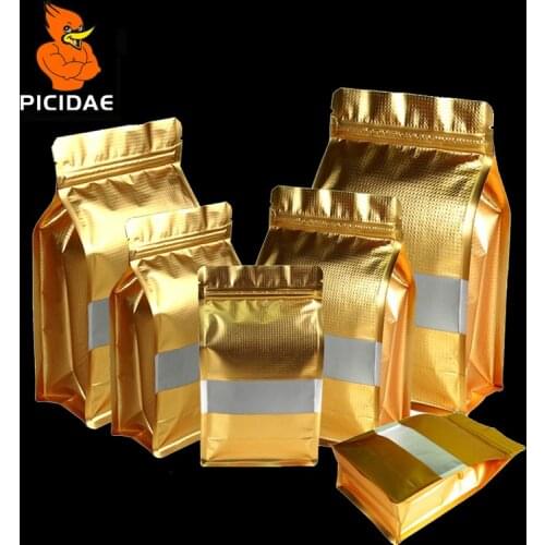 Coffee Pet Bait Cat Fish Dog Bird Food Storage Bag Seal Foil Stand Ziplock Eight Sideembossing Transparent Organ Zipper Window