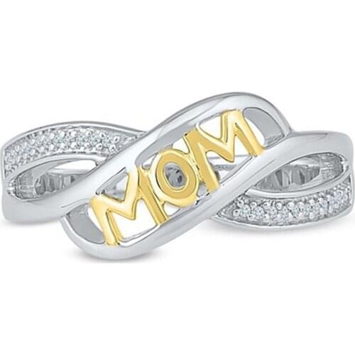 Rose Gold Color Mom Letter Pattern Alloy Rings Fashion Jewelry Accessories Gift For Mom Daily Jewelry Decoration