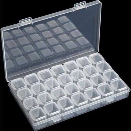 New 28 Grids Adjustable Plastic Jewelry Beads Pills Nail Tips Display Organizer Storage Box Case Container Organizer Container