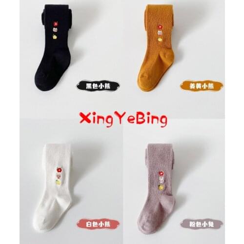 Girl Leggings Autumn Winter New Korean Version Of Cartoon Embroidery Girl Baby Tights Children Leggings