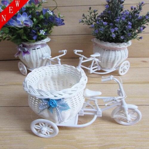 Small Tricycle Flower Basket Plant Stand Holder Pot Vase Vases Storage for Wedding Party Homes Garden Office Decor Bike Design