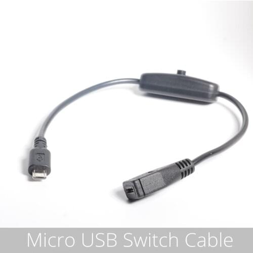 Micro USB Female to Male Cable Raspberry Pi 3,Pi 2,B+,Zero W Power Switch Cord