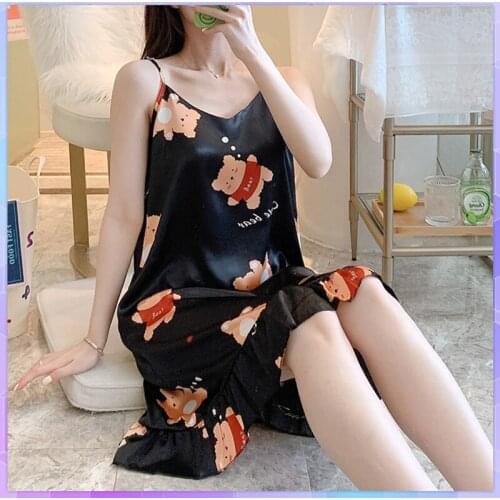 Sweet Women Sexy Dress Sling Lingerie Nightwear Babydoll Attractive Nightie V Neck Sleepwear M-2XL Cute Night Dress Sleep Wear