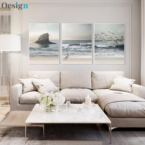 Seaside praia quadros em tela paisagem imagens seagull parede arte da lona para sala de estar decoração ilhas cartazes e impress