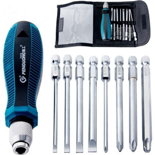 9Pcs Mini Multi-Function Screwdriver Set With Magnetic Cross Slotted Precision Screwdriver Combination Repair Tool