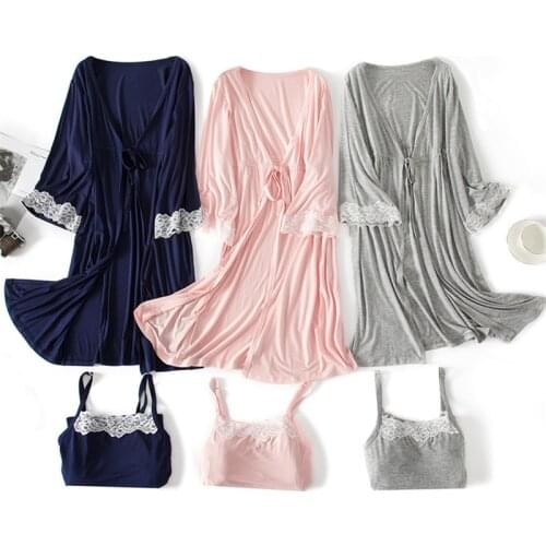 Pregnancy Pajamas Sleepwear Nursing Pregnant Woman Sling Breastfeeding Nightgown Maternity Labor Dress+Robe 2pcs/set Childbirth