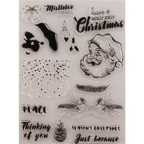 Santa Claus Transparent Clear Silicone Stamp Seal DIY Scrapbooking Rubber Stamping Coloring Embossing Diary Decor Reusable T1398