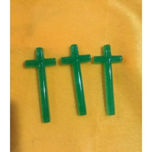 Drop Shipping green Cross pendant Handmade Lucky pendant Men Women jewelry free