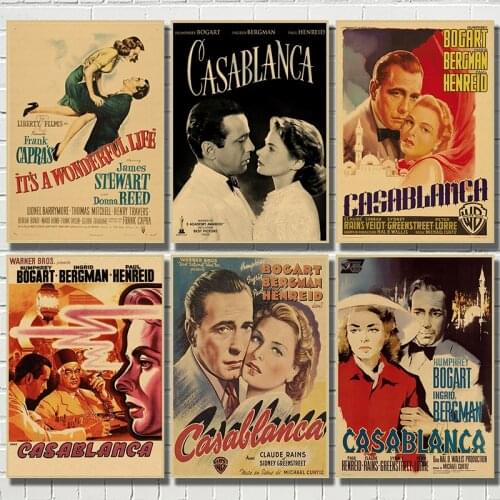 Casablanca movie poster old Hollywood classic love bar theater Cafe decorative painting retro poster