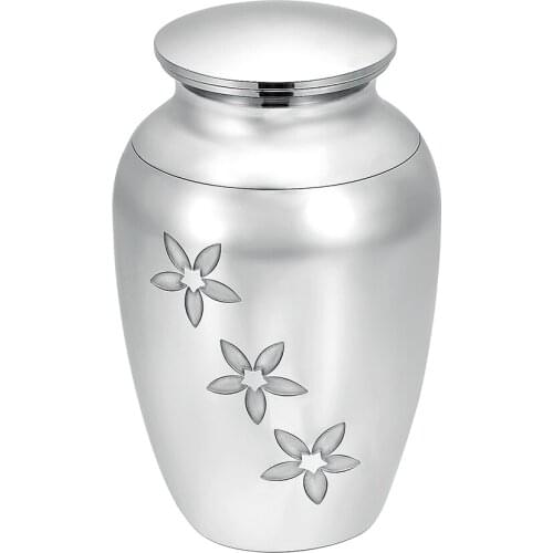 Carved Flower Mini Stainless Steel Cremation Urn For Ashes Of Loved One Keepsake Funeral Casket Jar Jewelry