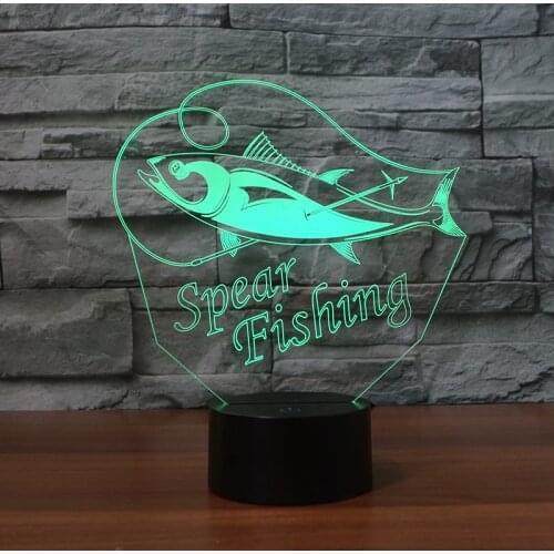 Fishing Fish LED 3D Night Lights 7 Color Changing Remote Touch Switch Desk Table Lamp Children Bedroom Party Atmosphere lamp