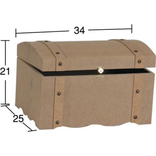 SA409 Small Kabaralı Crate, Dyeable Raw Wood Mdf Box