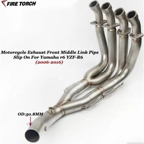 Slip On For Yamaha YZF-R6 r6 2006 2007 2008-2016 Motorcycle Exhaust Escape System Modified Bottom Row Front Middle Link Pipe