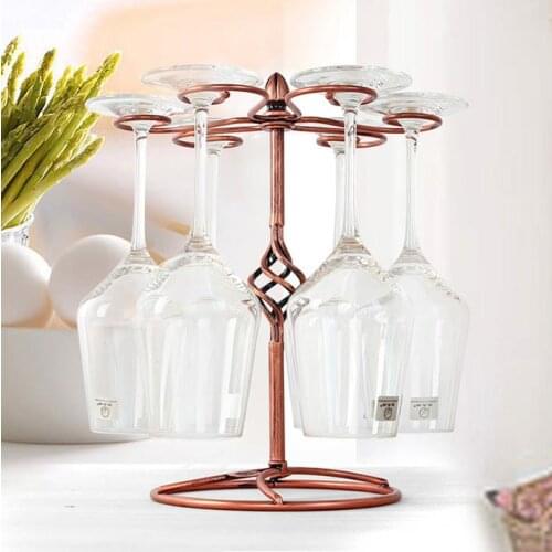 Wine Glass Rack Kitchen Bar Cup Hanging Holder Metal Goblet Display Stand Drinking Glasses Stemware Rack Bar Accessories