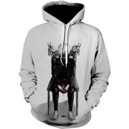 Anime Women Men Tokyo Ghoul Printing Hoodie Daily Casual Tees Sweater