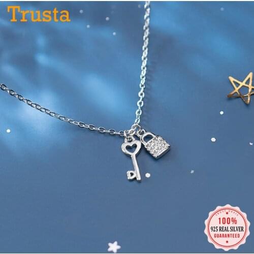 TrustDavis Real 925 Sterling Silver Sweet Elegant Rose Flower Clavicle Necklace For Women Wedding Valentines Day Jewelry DB295