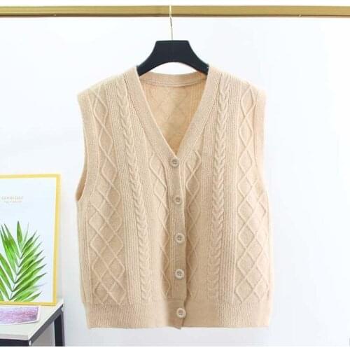 Knitted Vest Womens Sweater Autumn And Winter New Style Foreign Youth Korean Loose Sleeveless Sweater Vest Jacket Women Топ