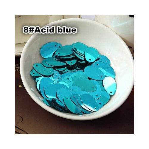 400pcs/lot 12*20mm Large Oval Egg Shape Sequins PVC Sequin Flat With Side Hole Belly Dance Garment Women Accessory Light Blue