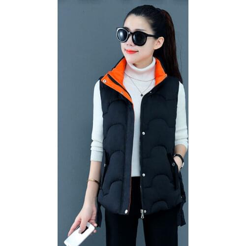 2021 New Short Waistcoat Women Autumn And Winter Down Cotton Vest Plus Size Student Fashion Female Sleeveless Jacket
