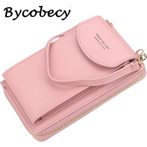 Bycobecy Womens Wallet Purse Messenger Handbag Mobile Phone Clutch Zipper Wallet Large Bags Soft Leather Versatile Shoulder Bag