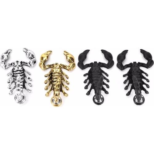 1pcs Vintage Ancient Men Women 3D Animal Metal Scorpion Ear Stud Earrings wholesale