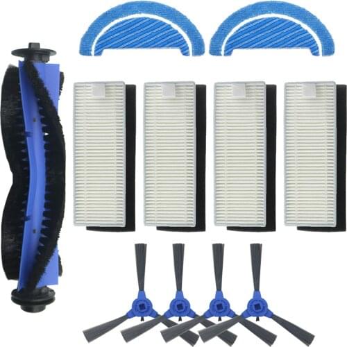 11PCS Vacuum Cleaner Parts Replacement for Conga 1090 Main Brush Side Brush Hepa Filter Mop Cloth Vacuum Accessories Kit