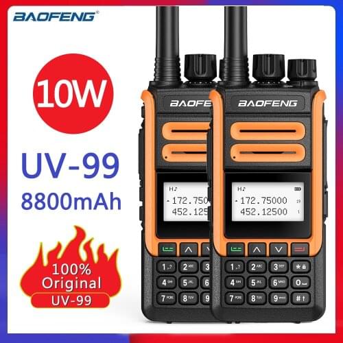 2pcs Baofeng UV-99 10W Walkie Talkie 10km Transmitter Large LCD Display Transreceiver 136-174/400-520MHz UV-5R Two Way Radio